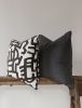 Dark Green Black Embroidered Abstract Pattern 22x22 | Pillow in Pillows by Vantage Design