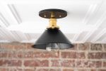 Black Gold Ceiling Mount - Model No. 7046 | Flush Mounts by Peared Creation. Item made of brass