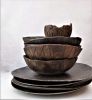 Handmade Ceramic Dinnerware Set - Metallic Black with Bronze | Plate in Dinnerware by YomYomceramic. Item made of ceramic