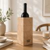 Modern Wine Bottle Holder, Handmade Marquetry Decor, Scandinavian Minimalist Accent | Tableware by Vesta Corte