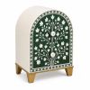 Emerald Green Bone Inlay Arched Nightstand Tree of Life Boho Bedside Table | Storage by IKKAZA