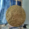 Gold round wall art gold leaf painting gold relief painting | Oil And Acrylic Painting in Paintings by Berez Art. Item composed of canvas