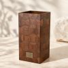 Modern Mahogany Wooden Vase, Handmade Marquetry Decor, Scandinavian Minimalist Home Accent, Housewarming Gift | Vases & Vessels by Vesta Corte
