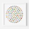 Vintage World Map Dots Collage, Circle | Paintings by Amelia Coward