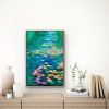 Turquoise Lily River | Oil And Acrylic Painting in Paintings by Checa Art. Item composed of canvas