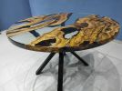 Custom Order Diameter, Round Olive Wood, Clear Epoxy Dining | Dining Table in Tables by LuxuryEpoxyFurniture. Item composed of wood and synthetic