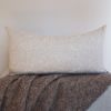 Cream and Beige Embroidered Stitch on Linen Pillow Set of 2 - 20x36 | Pillows by Vantage Design
