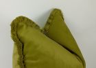 Chartreuse green brush fringe pillow, green velvet cushion | Pillows by Velvet Fringe