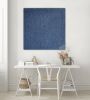 3d art navy blue texture on canvas navy blue sculptural | Oil And Acrylic Painting in Paintings by Berez Art. Item made of canvas works with minimalism & contemporary style