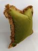 chartreuse silk velvet pillow // green silk velvet cushion | Pillows by Velvet Fringe