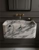 Calacatta viola wall mounted marble sink | Water Fixtures by AYMARBLEDESIGN LLC