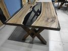 Epoxy Walnut Resin Coffee Table, Custom Live edge Dark | Dining Table in Tables by LuxuryEpoxyFurniture. Item made of wood & synthetic