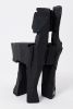 Brutalist Sculptural Stool, Carved, Solid Wood, Oak, Black, Rustic | Chairs by Logniture