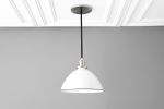 10 Inch White Shade Pendant Light - Model No. 8906 | Pendants by Peared Creation. Item composed of brass