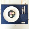 Indigo blue felt placemats with cutlery pocket. Set of 2 | Tableware by DecoMundo Home. Item composed of fabric and aluminum in minimalism or modern style