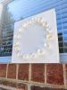 White flowers sculpture on canvas, clay sculpture on canvas | Wall Sculpture in Wall Hangings by Art By Natasha Kanevski. Item composed of wood compatible with minimalism and contemporary style