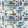 Ebb Tide - Blue & Green | Wallpaper in Wall Treatments by Brenda Houston. Item composed of fabric and paper