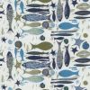 Ebb Tide - Blue & Green | Wallpaper in Wall Treatments by Wallcovetings by Brenda Houston. Item composed of fabric and paper