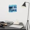Framed Print – Glacial Drift – Blue Abstract Glacier Art | Work by Eman's Gallery