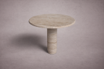 Marylou Travertine Round Table | Dining Table in Tables by HamamDecor LLC