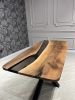 Black Transparent Epoxy Resin Table, Epoxy Dining Table | Tables by Tinella Wood. Item made of oak wood with steel works with contemporary & art deco style