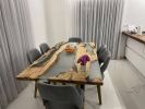 Epoxy Dining Table - Resin Dining Table - Olive Epoxy Table | Tables by Tinella Collection. Item composed of wood and synthetic in contemporary or art deco style
