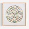 Vintage World Map Dots Collage, Large Circle | Paintings by Amelia Coward