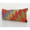 Handmade Diamond Colorful Kilim Cushion Cover, Handwoven Woo | Pillows by Vintage Pillows Store