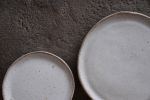 Speckled white irregular plate, handmade handcrafted | Dinnerware by Laima Ceramics. Item made of stoneware works with rustic style