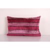 Silk Ikat Pink Velvet Lumbar Pillow Cover, Ikat Lumbar Pillo | Cushion in Pillows by Vintage Pillows Store