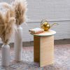 Handmade Round Pine Side Table: Modern Accent Table | Tables by Spacecraft Furnishing. Item composed of wood in contemporary or art deco style