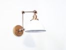 Swing Arm Adjustable Wall Light - Industrial Sconce | Sconces by Retro Steam Works. Item made of brass works with mid century modern & industrial style