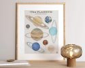 Solar System Planet Chart Art Print, Space Wall Art, Astronomy Decor for Kids Room | Prints in Paintings by The Ugly Cat Studio