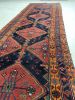 Funky Boho Vintage Kurdish Runner with DAZZLING Colors; Lime | Runner Rug in Rugs by The Loom House. Item made of cotton with fiber