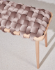 Plum Velvet Woven Bench | Benches & Ottomans by Knots Studio. Item composed of wood & fabric