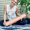 Macrame Yoga Mat Strap | Storage by Rosie the Wanderer. Item made of cotton with fiber