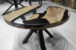 Clear Epoxy Resin Round Coffee Table | Resin Dining Table | Tables by LuxuryEpoxyFurniture. Item made of wood & synthetic