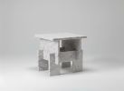 Chunky Travertine Side Table, Brutalist Modern Accent Table | Coffee Table in Tables by AYMARBLEDESIGN LLC