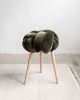 Olive Green Velvet Knot Stool | Chairs by Knots Studio. Item made of wood & fabric