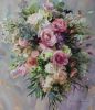 Bridal flowers portraits painting canvas original art | Oil And Acrylic Painting in Paintings by Natart. Item made of canvas & synthetic