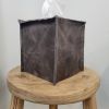 Slate Grey Leather Single Tissue Box Cover | Toiletry in Storage by Vantage Design