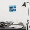 Framed Print – Glacial Drift – Blue Abstract Glacier Art | Work by Eman's Gallery