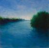 Saturday River | Oil And Acrylic Painting in Paintings by Victoria Veedell. Item composed of paper & synthetic compatible with contemporary style