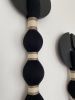 Black Velvet Tassel Wall Hanging, Fiber Wall Decor, Large Beaded Wall Tapestry, Macrame Wall Hanging | Wall Hangings by İnanç Yılmaz