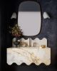 Wave design calacatta gold marble sink : A Unique Work of Art for Your Bathroom | Water Fixtures by AYMARBLEDESIGN LLC