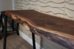 Narrow Live Edge Walnut Bar Table with Metal Base | Console Table in Tables by Hazel Oak Farms. Item made of walnut