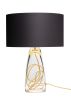 SERAFINA Lamp · Clear+Charcoal+Gold | Table Lamp in Lamps by LUMi Collection. Item composed of copper and glass