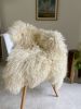 Longhaired Ivory Gotland | Small Rug in Rugs by East Perry. Item composed of fabric