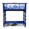 Hand-Painted Blue Console Table, Custom Statement Furniture, Gold Accents, Bohemian Blue Finish | Tables by Birds and Gardens Inc. Item composed of maple wood compatible with boho and contemporary style