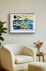 Blue Airwaves - Original Collage - Minimalist Abstract Ocean | Paintings by Eman's Gallery